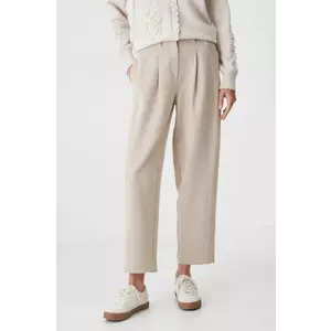 Medicine pantaloni femei, culoarea bej, fason chinos, medium waist imagine