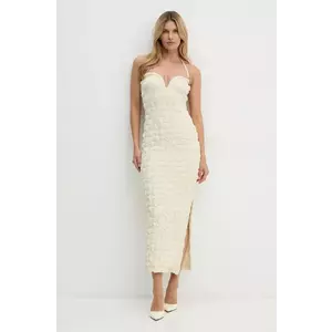 Nanushka rochie HAYLEN culoarea bej, midi, mulată, NW24PFBS04511 imagine