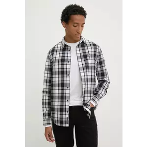 Tommy Jeans camasa din bumbac barbati, culoarea negru, cu guler clasic, regular, DM0DM19655 imagine