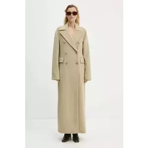 Nanushka palton de lână DAMIRA culoarea verde, de tranzitie, cu doua randuri de nasturi, NW24PFSG27462 imagine