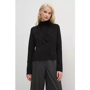 Sisley sacou culoarea negru, cu doua randuri de nasturi, neted, 112AM601Y imagine