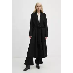 DIANE VON FURSTENBERG palton de lana culoarea negru, de tranzitie, DVFCL3S001 imagine