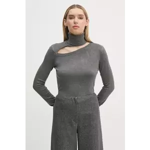 Gaudi pulover femei, culoarea gri, cu guler, 421BD53013 imagine