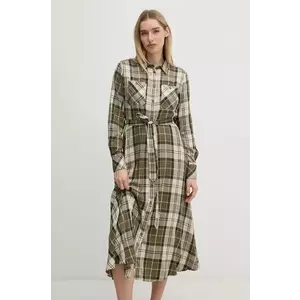 Barbour rochie culoarea verde, midi, evazată, LDR0859 imagine