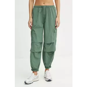 Reebok Classic pantaloni femei, culoarea verde, high waist, 100205879 imagine