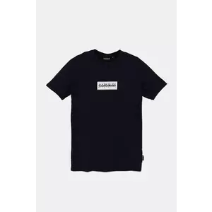 Napapijri tricou de bumbac pentru copii S-CHAMOIS SS culoarea albastru marin, cu imprimeu, NP0A4HYL1761 imagine