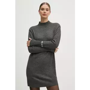 Pepe Jeans rochie din amestec de lana HAZEL DRESS culoarea gri, mini, dreaptă, PL953593 imagine