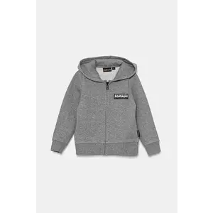 Napapijri bluza copii B-CHAMOIS FZH culoarea gri, cu glugă, melanj, NP0A4HY51601 imagine