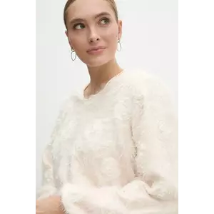 Answear Lab bluza femei, culoarea bej, cu imprimeu imagine