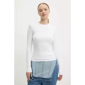 Abercrombie & Fitch longsleeve femei, culoarea alb, KI139-4633 imagine