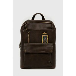 Aeronautica Militare rucsac barbati, culoarea maro, mare, neted imagine