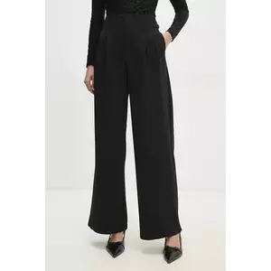 Answear Lab pantaloni femei, culoarea negru, lat, high waist imagine