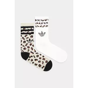 adidas Originals șosete Leopard 2-pack culoarea bej, JJ1636 imagine