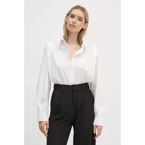 United Colors of Benetton camasa din bumbac femei, culoarea alb, cu guler clasic, regular, 5UJFDQ09C imagine