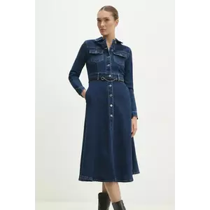 Answear Lab rochie din denim culoarea bleumarin, midi, dreaptă imagine