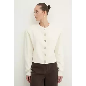 Rotate cardigan din amestec de casmir culoarea bej, 113854857 imagine