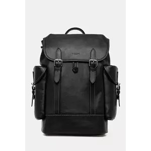 Coach ghiozdan de piele barbati, culoarea negru, mare, neted, CV982 imagine