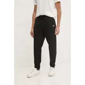 Tommy Jeans pantaloni de trening din bumbac culoarea negru, uni, DM0DM20276 imagine