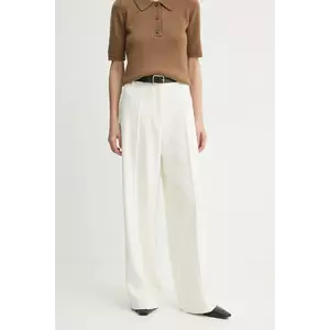 Herskind pantaloni Kimberly femei, culoarea bej, lat, high waist, 5408177 imagine