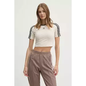 adidas Originals tricou SNAKE BABY TEE femei, culoarea bej, JI8407 imagine