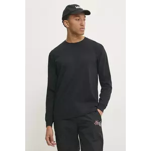 Hollister Co. longsleeve din bumbac culoarea negru, neted, KI324-4198 imagine