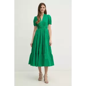 DIANE VON FURSTENBERG rochie culoarea verde, midi, evazată, DVFDS4S035 imagine