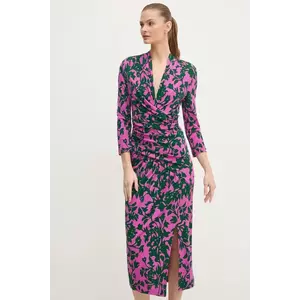 DIANE VON FURSTENBERG rochie culoarea roz, maxi, mulată, DVFDW4S009 imagine