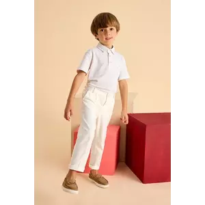Mayoral pantaloni cu amestec de in pentru copii culoarea bej, neted, 3563 imagine