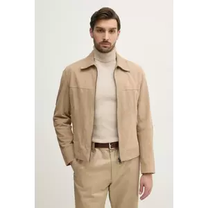 BOSS geacă din piele întoarsă bărbați, culoarea bej, de tranziție, 50528014 imagine