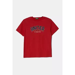 United Colors of Benetton tricou de bumbac pentru copii culoarea roșu, cu imprimeu, 3I1XC10N3 imagine
