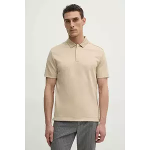 BOSS tricou polo barbati, culoarea bej, neted, 50531509 imagine