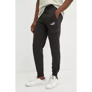 Puma pantaloni de trening barbati, culoarea negru, neted, 682661 imagine