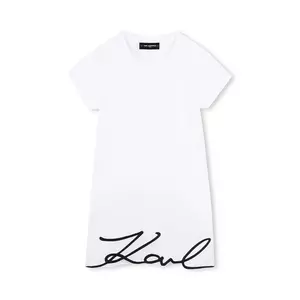 Karl Lagerfeld rochie din bumbac pentru copii culoarea alb, mini, dreaptă, Z30454 imagine