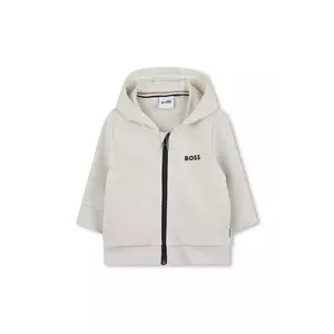 BOSS bluza bebe culoarea bej, cu glugă, neted, J52095 imagine