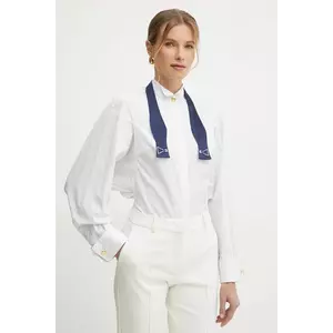 Elisabetta Franchi camasa femei, culoarea alb, cu guler clasic, regular, CA09151E2 imagine