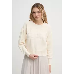 Dkny pulover de bumbac femei, culoarea bej, DJ5R0539 imagine