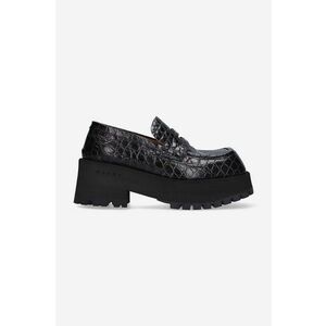 Marni mocasini de piele femei, culoarea negru, cu platforma MOMS002506.P5046-00N99 imagine