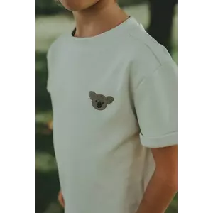 Donsje tricou din bumbac pentru bebelusi Jarne T-shirt Koala culoarea bej, neted, 4081802 imagine