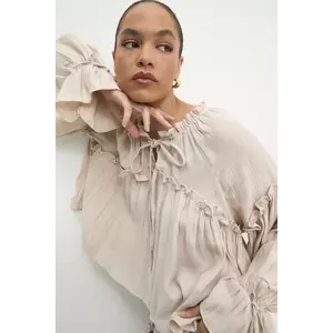 Answear Lab bluza femei, culoarea bej, neted imagine