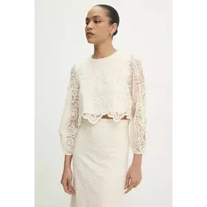 Answear Lab bluza femei, culoarea bej, neted imagine