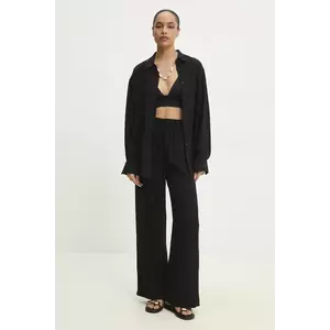 Answear Lab cămașă și pantaloni femei, culoarea negru imagine
