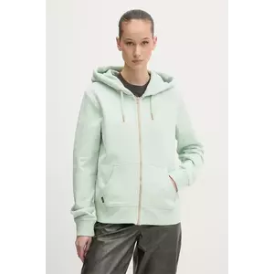 Superdry hanorac de bumbac femei, culoarea verde, cu glugă, neted, W2012358A-1WM imagine