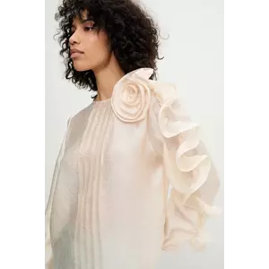 Answear Lab bluza femei, culoarea bej, cu imprimeu imagine