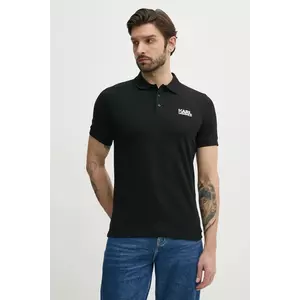 Karl Lagerfeld tricou polo barbati, culoarea negru, cu imprimeu, 552235.745088 imagine