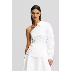Karl Lagerfeld cămașă din bumbac femei, culoarea alb, cu guler clasic, slim, A2W11005 imagine