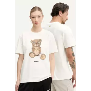 Barrow tricou din bumbac culoarea bej, cu imprimeu, S5BWUATH154 imagine