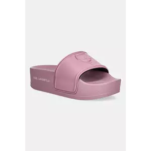 Karl Lagerfeld papuci KONDO MAXI femei, culoarea roz, cu platforma, KL80819M imagine