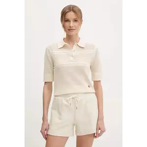 Helly Hansen polo de bumbac SALT femei, culoarea bej, 34400 imagine
