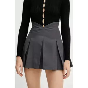 Elisabetta Franchi fustă din bumbac culoarea gri, mini, evazati, GO11552E2 imagine