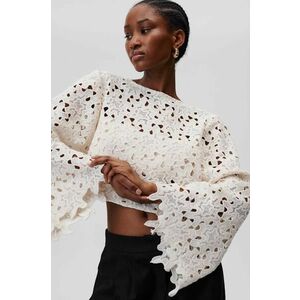 Undress Code bluza din bumbac Iris femei, culoarea alb, neted imagine